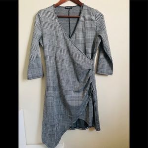Plaid asymmetrical dress